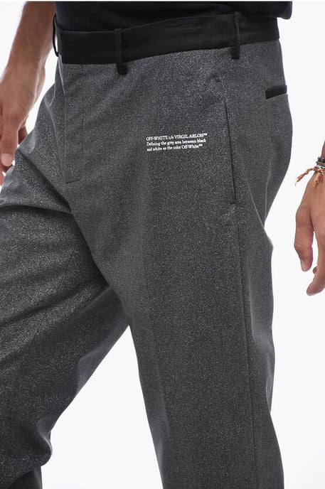 Pantalones de sastrería brillantes con detalles de satén en plata - Image 2