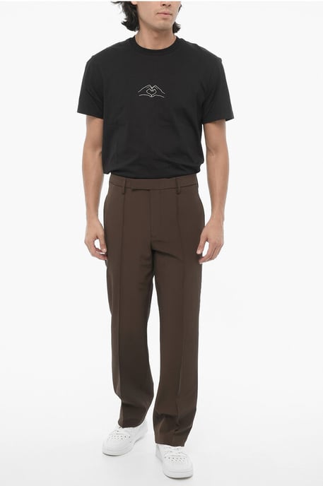 Pantalones de tejido técnico de corte ajustado en color marrón - Image 3