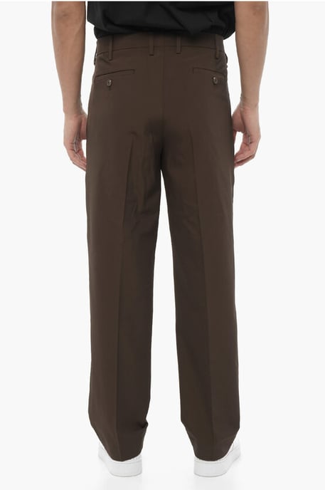 Pantalones de tejido técnico de corte ajustado en color marrón - Image 4