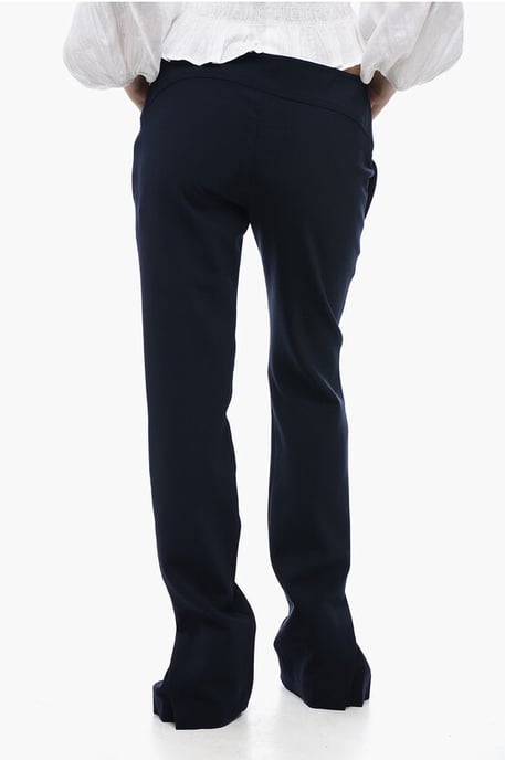 Pantalones de cintura baja con detalle plisado en azul medianoche - Image 2