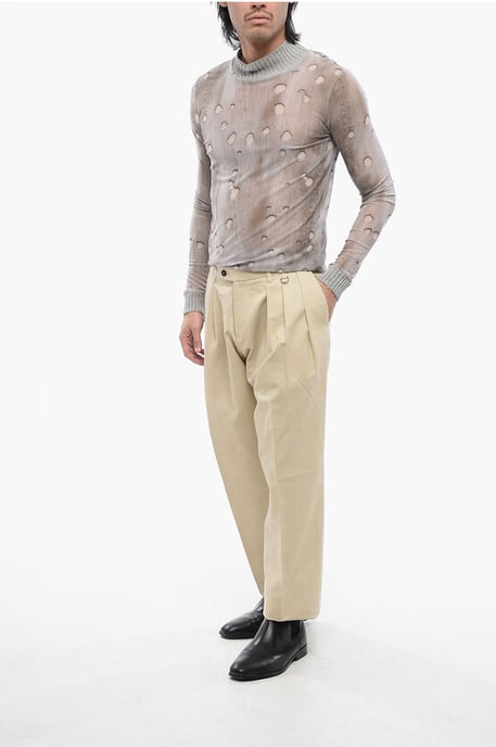 Pantalones LEXNDER plisados ​​con detalles de tachuelas en beige - Image 3