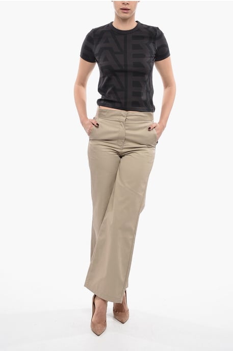 Pantalones rectos de cintura alta en beige - Image 4