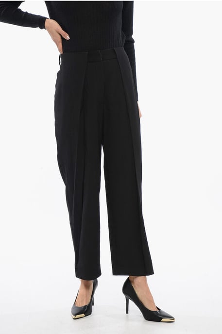 Pantalones negros de cintura alta y corte cónico - Image 1