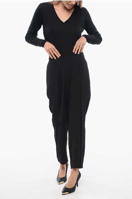 Pantalones negros de cintura alta y corte cónico - Image 3