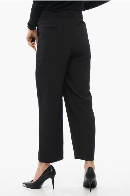 Pantalones negros de cintura alta y corte cónico - Image 4