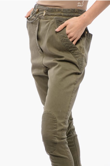 Pantalones Jodhpur con inserciones acolchadas en verde - Image 3