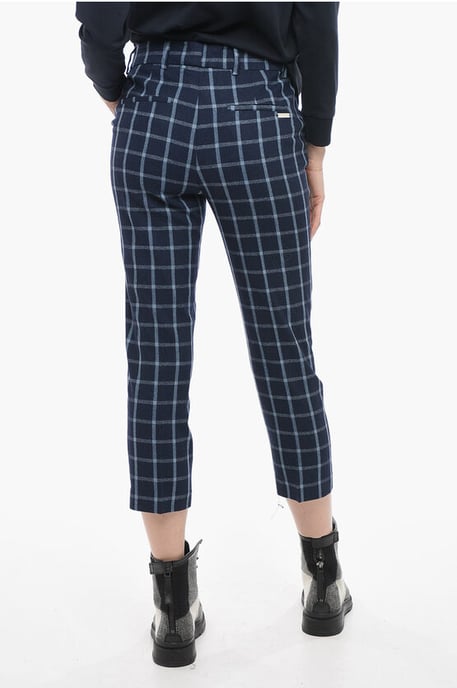 Pantalón COMFORT de mezcla de lana con estampado de cuadros en azul - Image 2