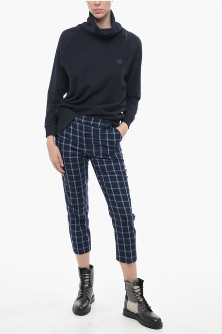 Pantalón COMFORT de mezcla de lana con estampado de cuadros en azul - Image 4