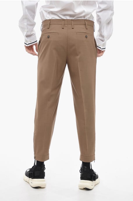 Pantalones JAMIE de corte entallado con cremallera en el tobillo en marrón - Image 2