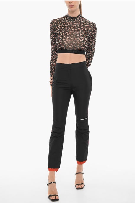 Pantalones de nailon con cremallera en el tobillo en color negro - Image 4