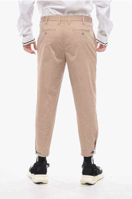 Pantalones BARRETT METAL de corte ajustado con tobillos ajustables en marrón - Image 2