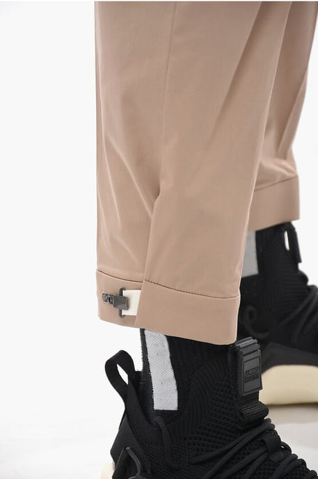 Pantalones BARRETT METAL de corte ajustado con tobillos ajustables en marrón - Image 3