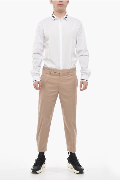 Pantalones BARRETT METAL de corte ajustado con tobillos ajustables en marrón - Image 4