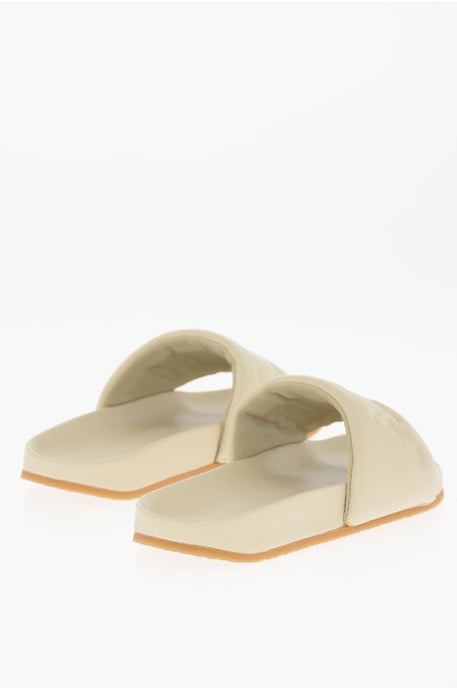 Sandalias de piel de color liso en beige - Image 2