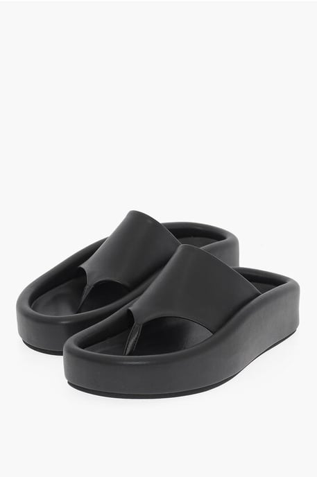 Sandalias de tiras de piel sintética MM6 en color negro - Image 1