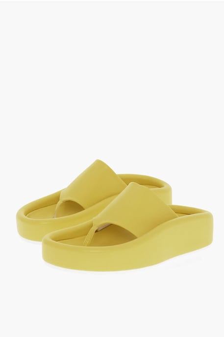 Sandalias de tiras de piel sintética MM6 en amarillo - Image 1
