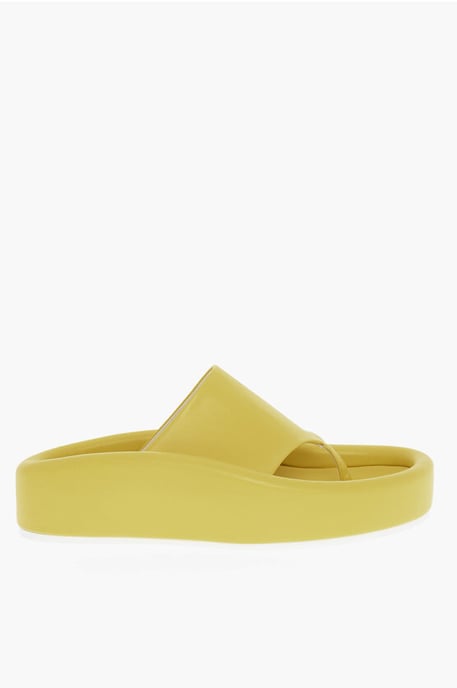 Sandalias de tiras de piel sintética MM6 en amarillo - Image 3