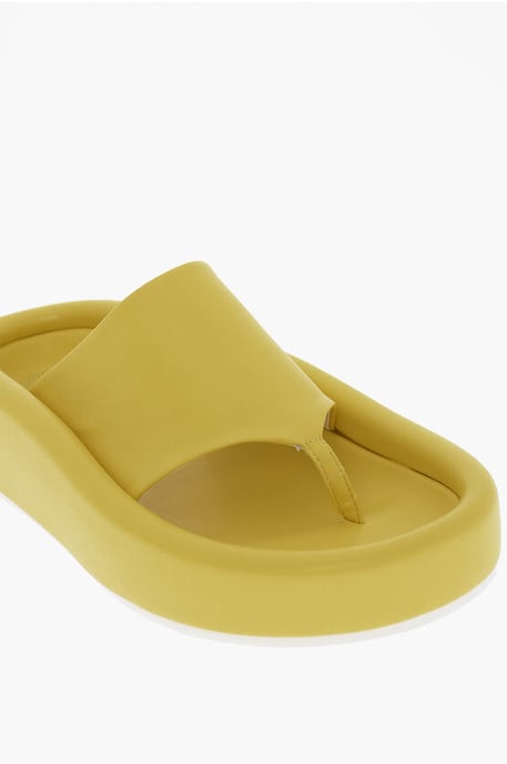 Sandalias de tiras de piel sintética MM6 en amarillo - Image 4