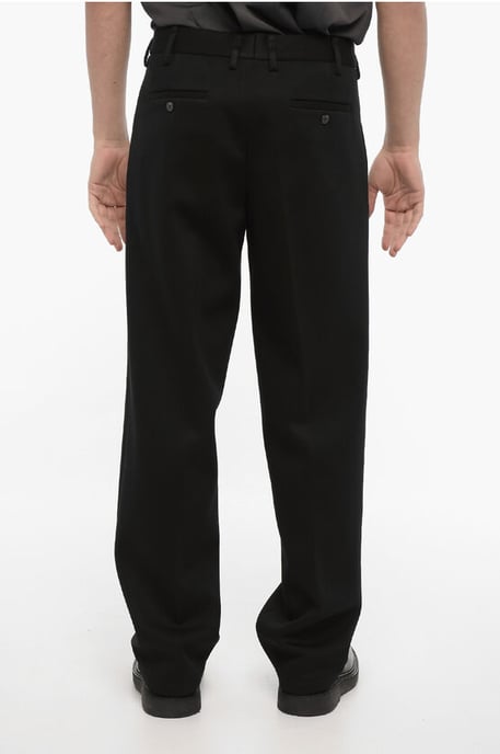 Pantalones de neopreno holgados con trabillas para cinturón en negro - Image 2
