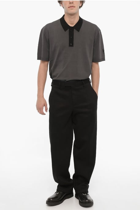 Pantalones de neopreno holgados con trabillas para cinturón en negro - Image 4
