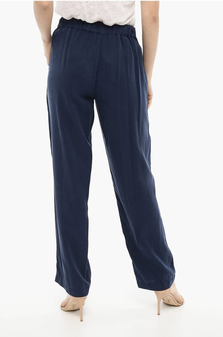 Pantalones acampanados de un solo pliegue en azul - Image 2