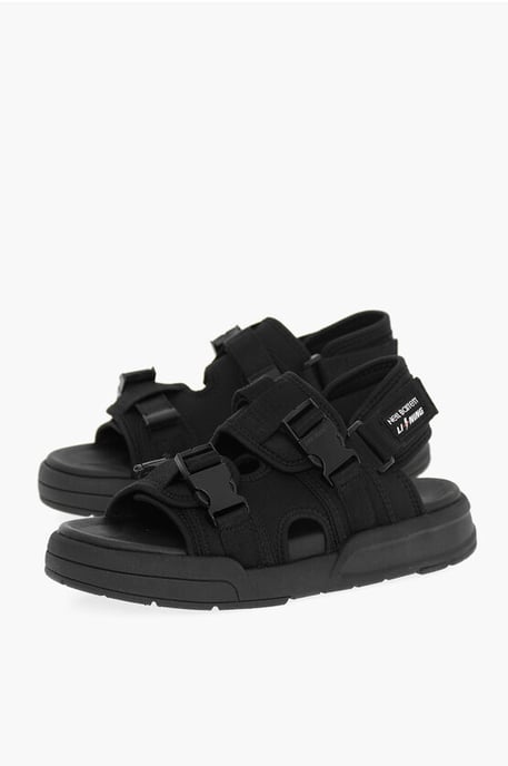 Sandalias de doble hebilla con calcetines de LI-NING en color negro - Image 1