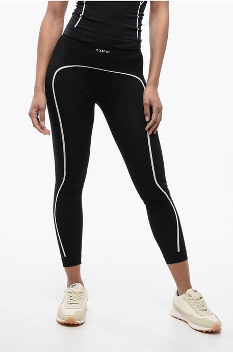 Leggings de nailon elástico sin costuras en negro - Image 1