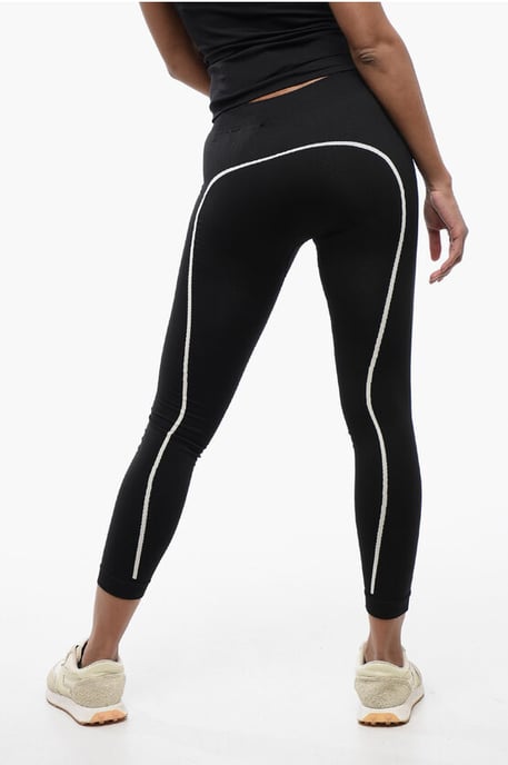 Leggings de nailon elástico sin costuras en negro - Image 2