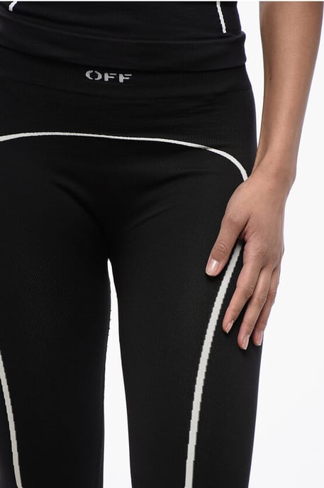Leggings de nailon elástico sin costuras en negro - Image 3