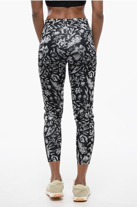 Leggings con motivo Old School y banda con logotipo en blanco y negro - Image 2