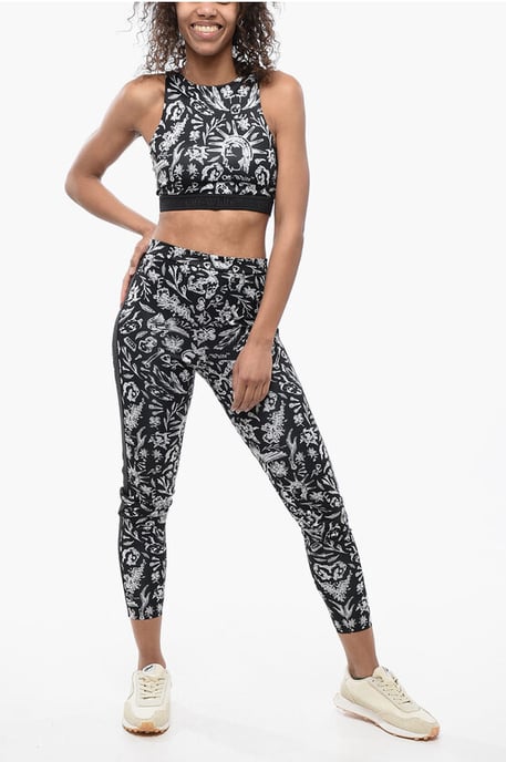 Leggings con motivo Old School y banda con logotipo en blanco y negro - Image 4