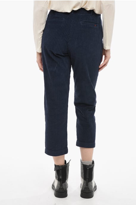 Pantalones de pana de corte ancho en azul - Image 2