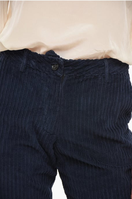 Pantalones de pana de corte ancho en azul - Image 3