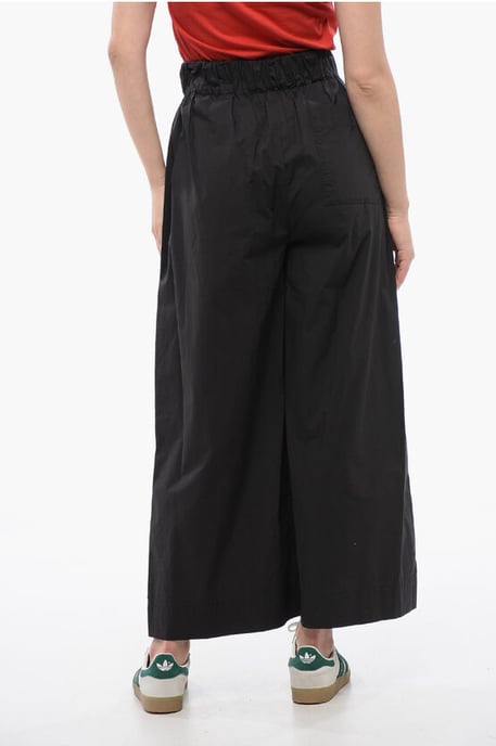 Pantalones de algodón Popeline de corte corto en negro - Image 2