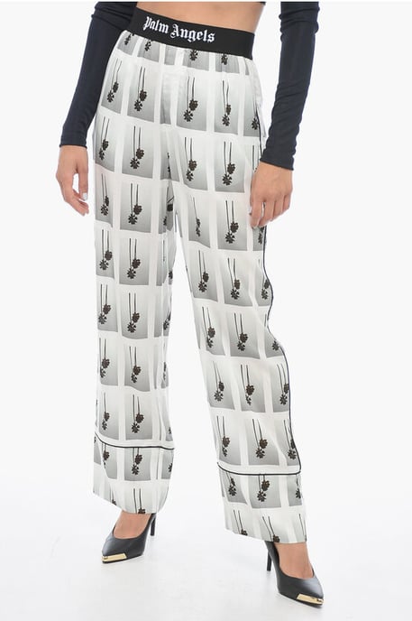 Pantalones de pijama MIRAGE con logotipo en blanco y negro - Image 1