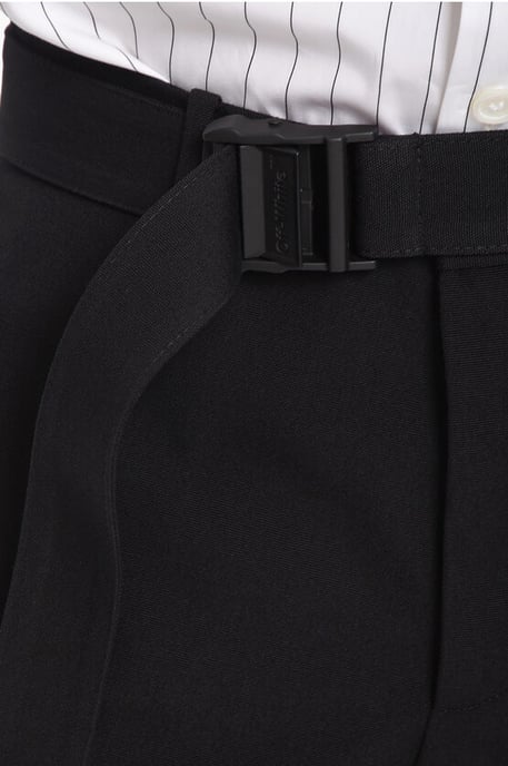 Pantalones de lana negros con hebilla y cinturón de temporada - Image 4