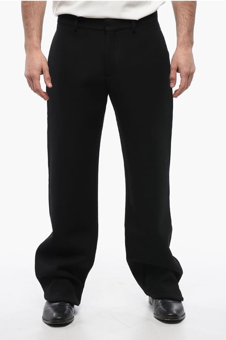 Pantalones rectos de lana en color negro - Image 1