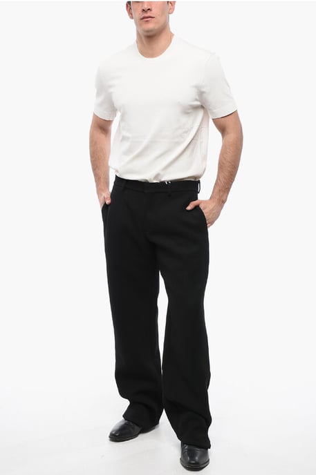 Pantalones rectos de lana en color negro - Image 4