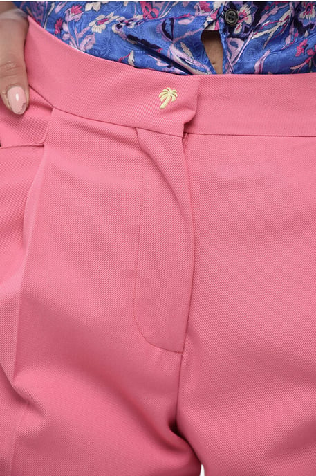 Pantalones plisados MIAMI de corte ancho en rosa - Image 3