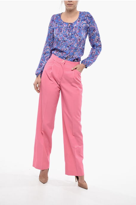 Pantalones plisados MIAMI de corte ancho en rosa - Image 4