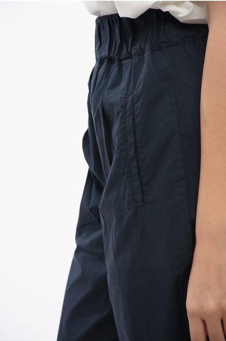 Pantalones de algodón Popeline de corte tobillero en azul - Image 3