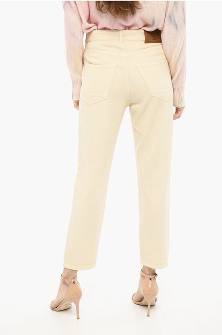 Pantalones de sarga de algodón con cinco bolsillos en color beige - Image 2