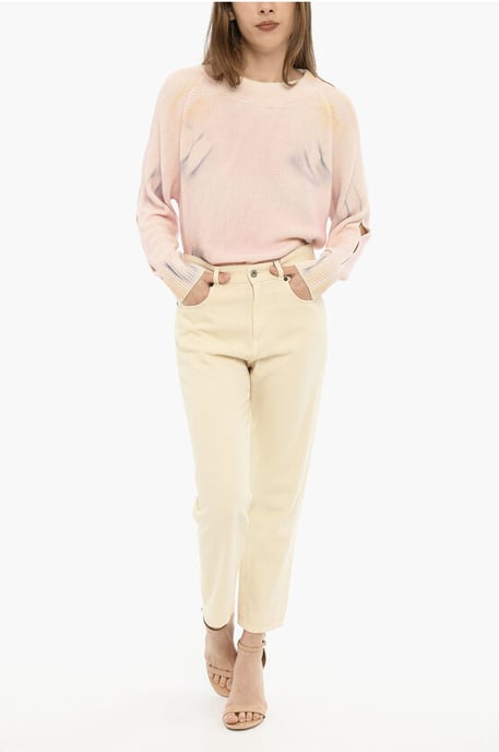 Pantalones de sarga de algodón con cinco bolsillos en color beige - Image 4