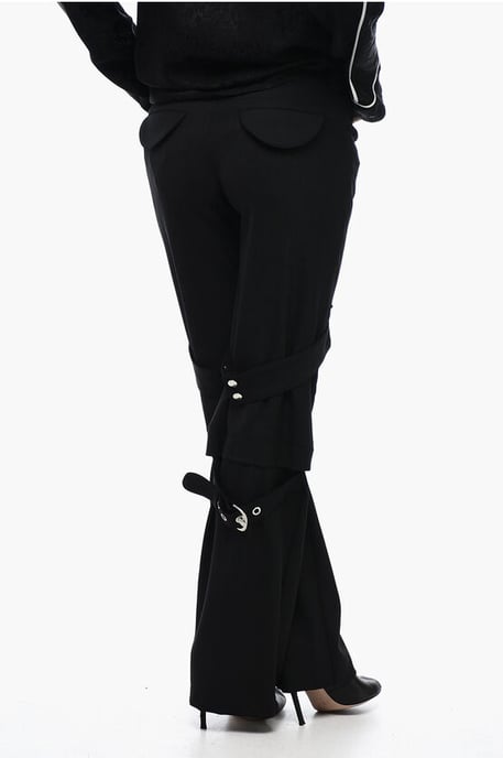 Pantalones cargo de mezcla de lana con detalle de hebilla en negro - Image 2