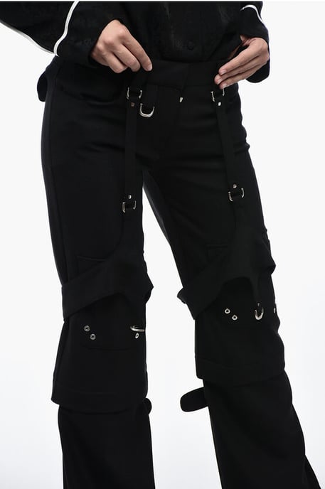 Pantalones cargo de mezcla de lana con detalle de hebilla en negro - Image 3