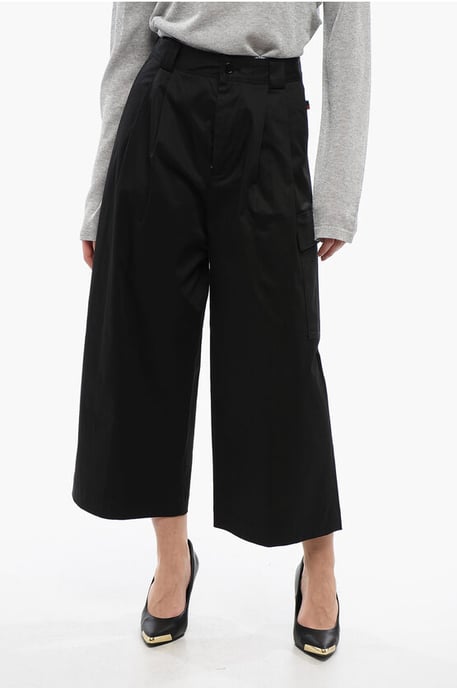 Pantalones cargo militares de algodón elástico en negro - Image 1