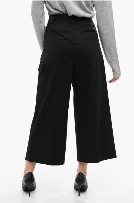 Pantalones cargo militares de algodón elástico en negro - Image 2