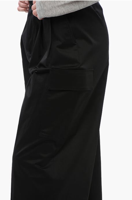 Pantalones cargo militares de algodón elástico en negro - Image 3