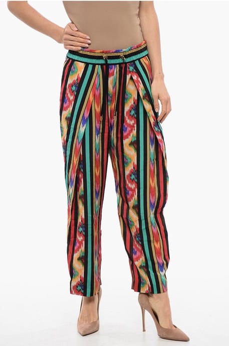 Pantalones HAREM de seda estampados en multicolor - Image 1