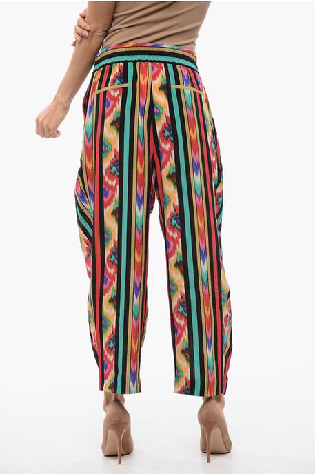 Pantalones HAREM de seda estampados en multicolor - Image 2